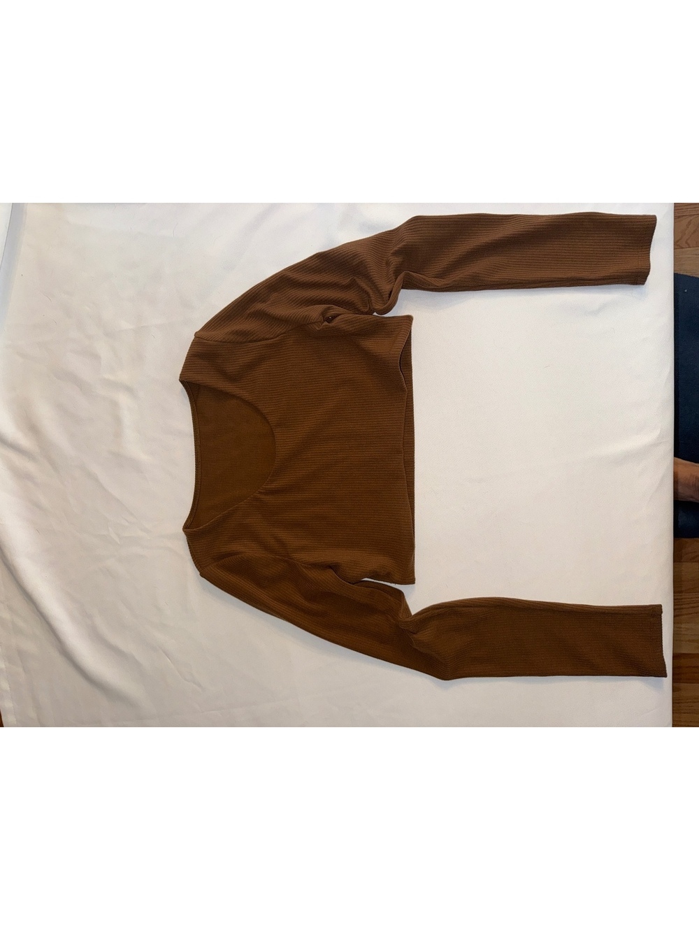 Alo Brown Long Sleeve Ribbed Crop Top